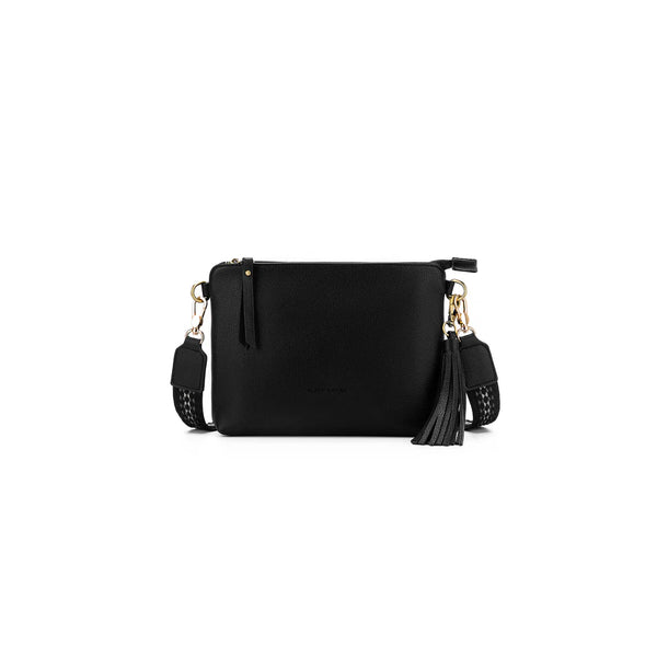 Maggie Black 3 Compartment Crossbody Bag