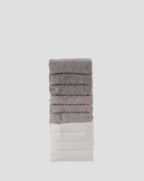 Towelling Washer 10PK - Stone Grey