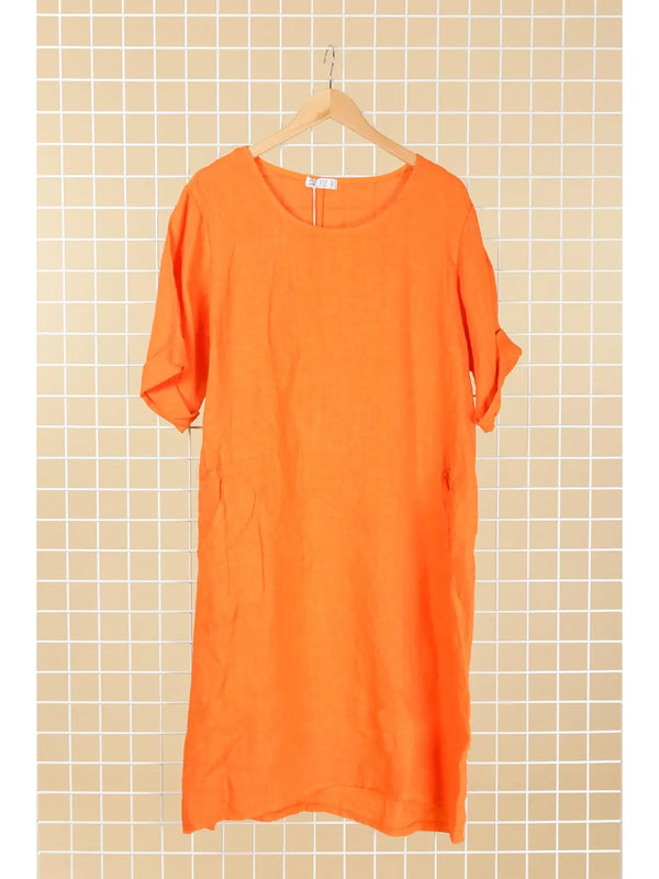 Round Neck Linen Dress