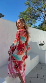 Spliced Dress with long sleeve