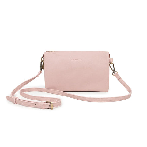 Edie Black Crossbody Bag-Pink