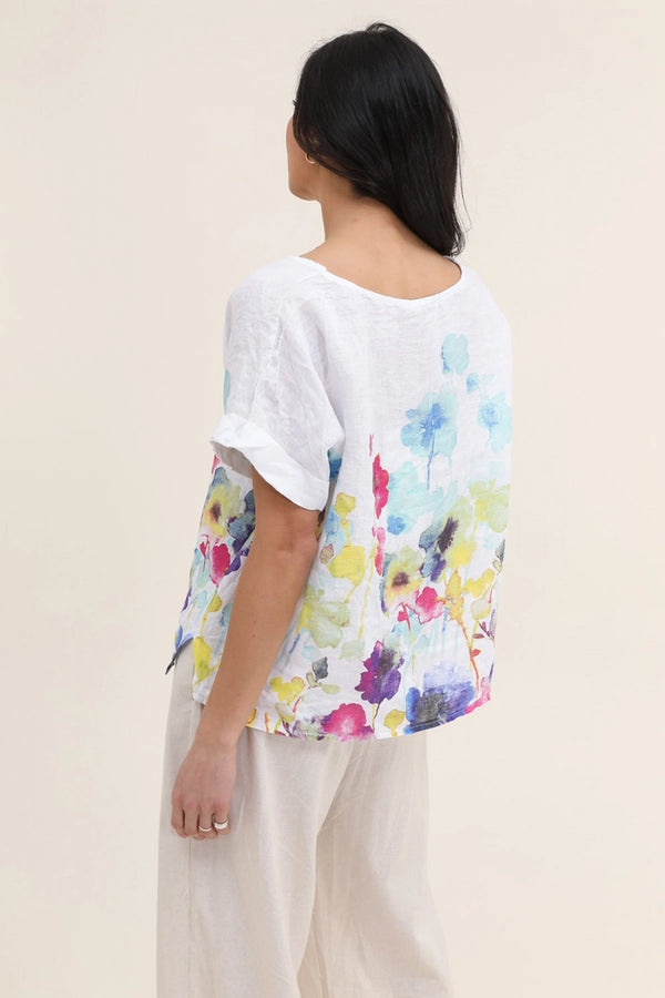 Basic Linen Tee Floral
