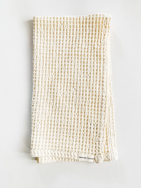 Rustic Waffle Standard Tea/Hand Towel - Cream