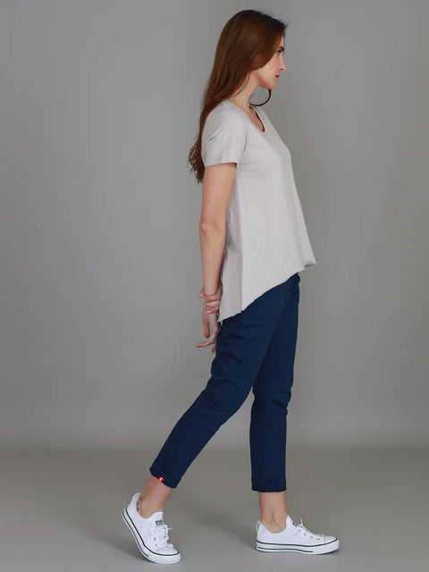 Thornton V Neck T Shirt-Angora