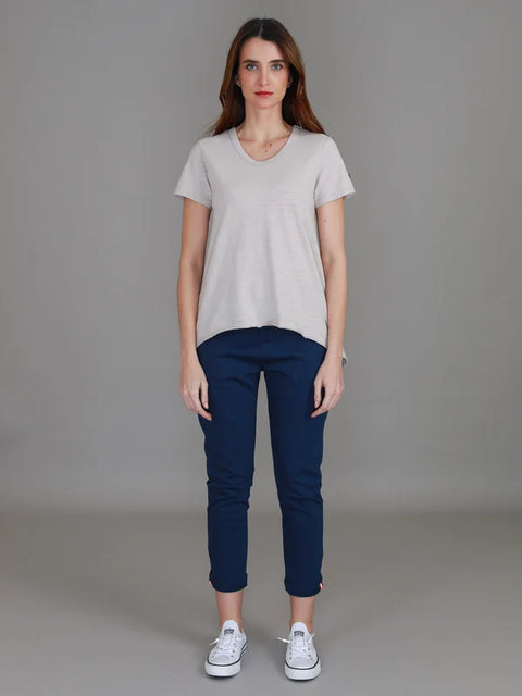 Thornton V Neck T Shirt-Angora