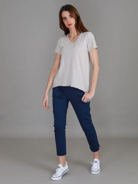Thornton V Neck T Shirt-Angora