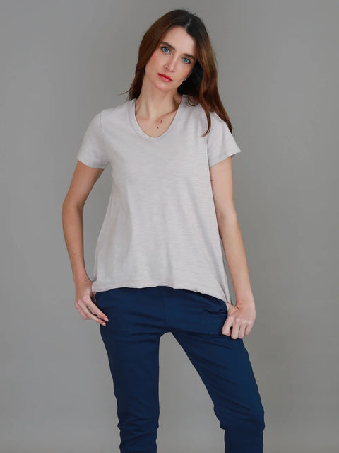 Thornton V Neck T Shirt-Angora