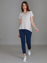 Thornton V Neck T Shirt-Angora