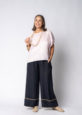 Solene Linen Top in Modena Pink