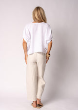 Solene Linen Top in White
