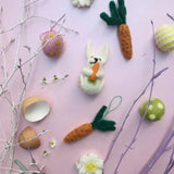 Handmade Bunny with Carrot Hanging Felt