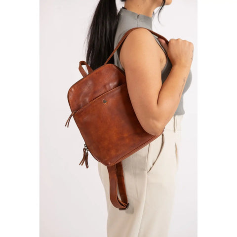 Leather Backpack Perth - Cognac