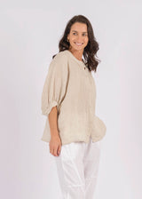 Worthier the Label Jane  linen shirt-Natural