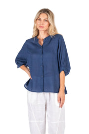 Worthier Janelinen shirt-Navy