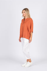 Worthier Jane  linen shirt-Rust