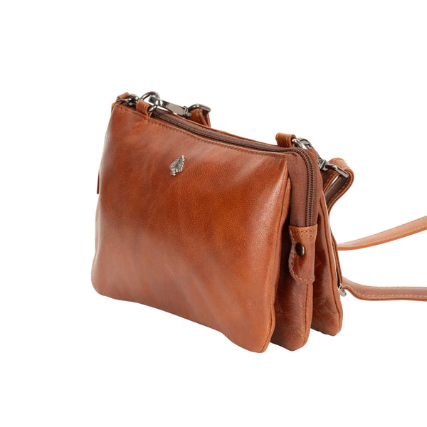 Mia Leather Cross Body Bag Cognac