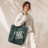 Canvas Tote Crazy Dog Lady Sage