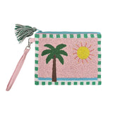 Palm Beaded Clutch
