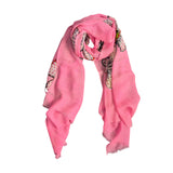 ZODA Pure Wool Scarf-Pink Flower