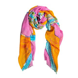 ZODA Pure Wool Scarf-Mauve Stripe Multi