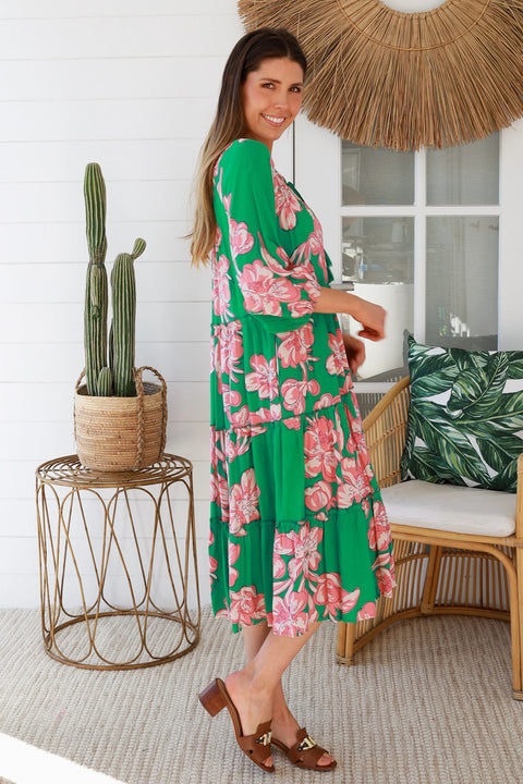 Betty Green Midi Dress