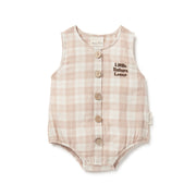 Aster & Oak Gingham Bubble Romper