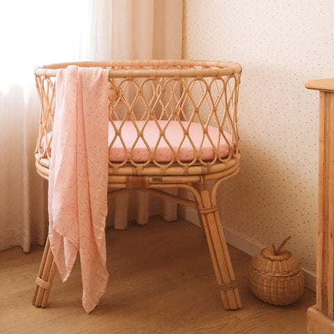 Fox & Fallow Dusty Roses Organic Muslin Wrap Swaddle