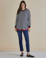 Betty Basics-SOPHIE KNIT JUMPER NAVY STRIPE