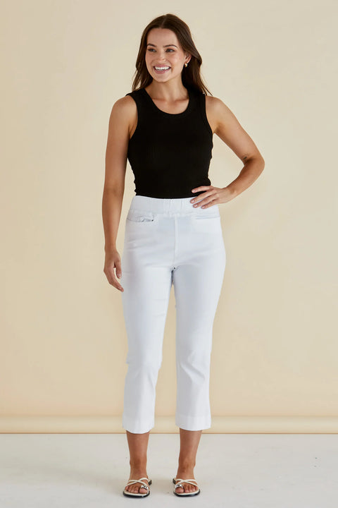 Camila Crop Jeans - White