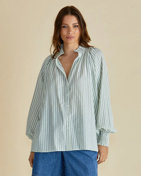 Romi Shirt - Green Stripe
