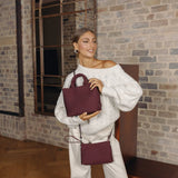 Riviera Burgundy 2 Piece Mini Tote Handbag