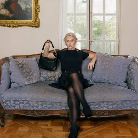 Black Caviar Designs- Elodie Black Top Handle Crossbody Bag