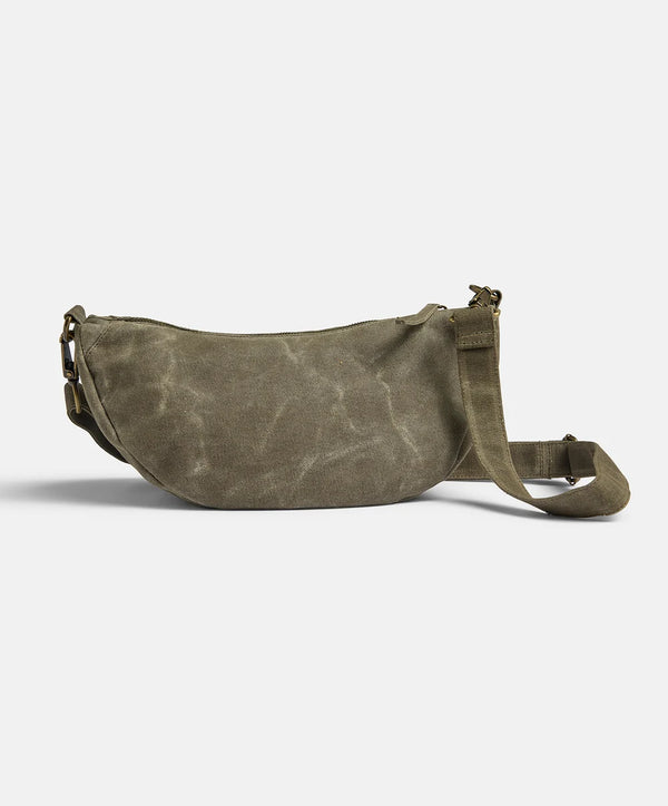 Slow Road Shoulder Bag I Waxed Canvas I Dark Olive