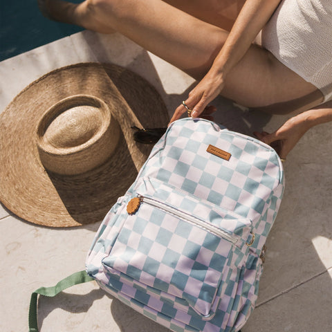 Sage Check Backpack