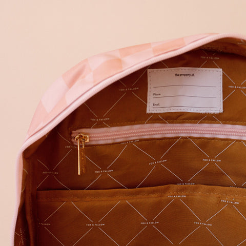 Peach Check Backpack