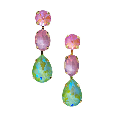 Aria Gemstone Earrings Pink/Green