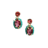 Gwen Beaded Earrings Turquoise/Hot Pink