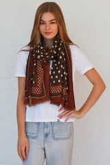 Penny Brown Spot  Scarf