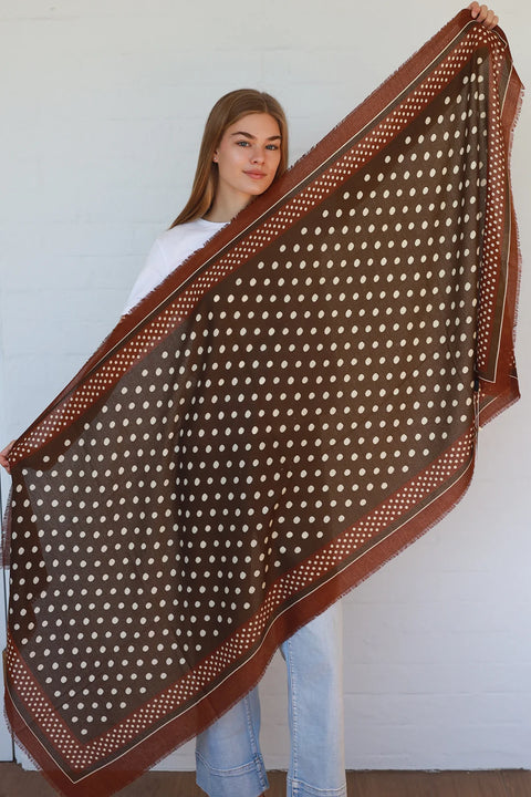 Penny Brown Spot  Scarf