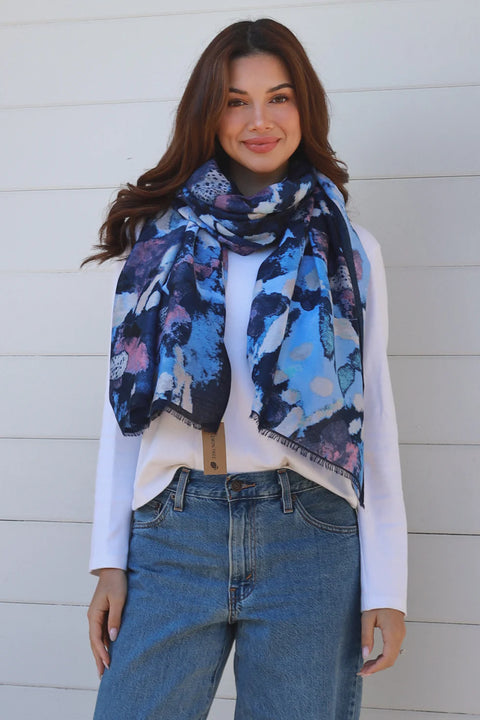 Abstract Scarf Navy