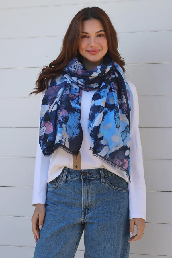 Abstract Scarf Navy