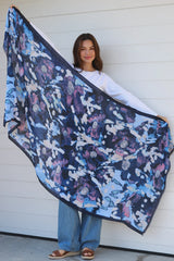 Abstract Scarf Navy