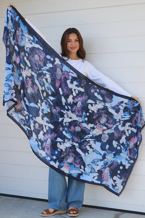 Abstract Scarf Navy