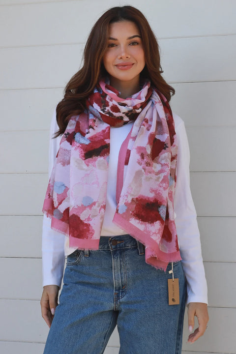 Abstarct Scarf Pink