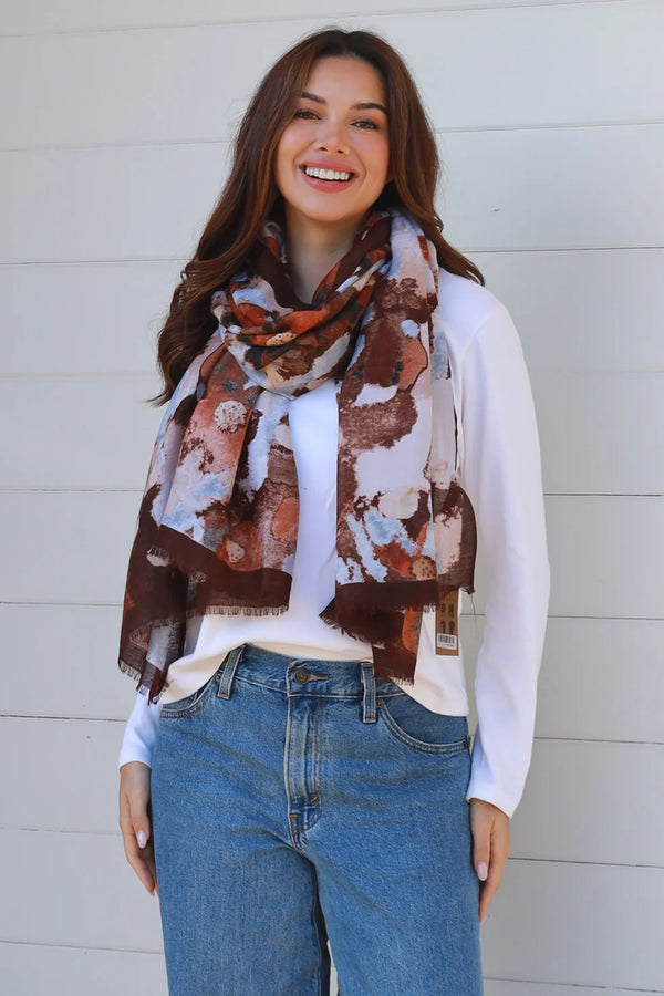 Abstarct Scarf Brown