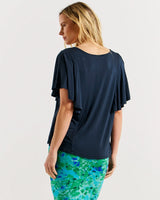 Betty Basics-Grecian Frill Tee - Petrol