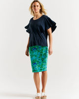 Betty Basics-Grecian Frill Tee - Petrol