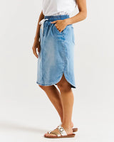 Betty Basics-Alina Denim Skirt - Denim Blue