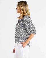 Betty Basics-Camilla Blouse - Geometric Print