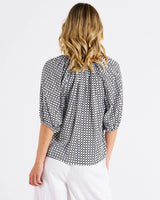 Betty Basics-Camilla Blouse - Geometric Print